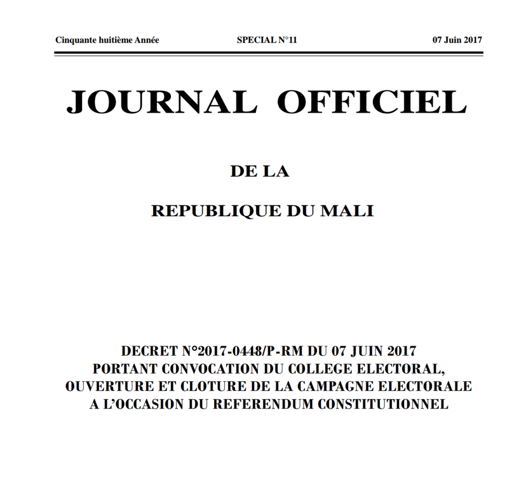 Exclusivité La version officielle de la nouvelle Constitution du Mali